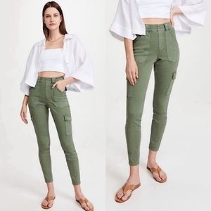 SPANX Stretch Twill Ankle Cargo Pants in Soft Sage
